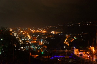 Cosenza at night from above